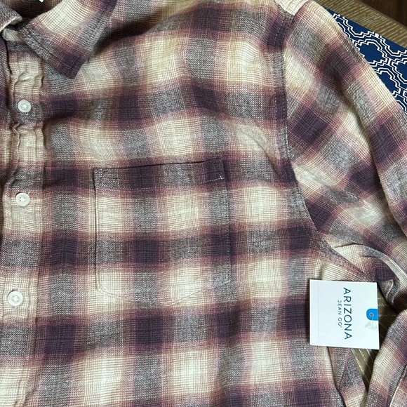 NEW! With Tags Men’s Soft Flannel Eggplant Purple Plaid Shirt - Picture 3 of 9